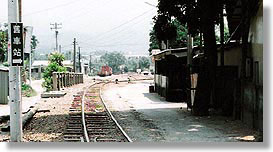 [竹崎車站近くの線路]